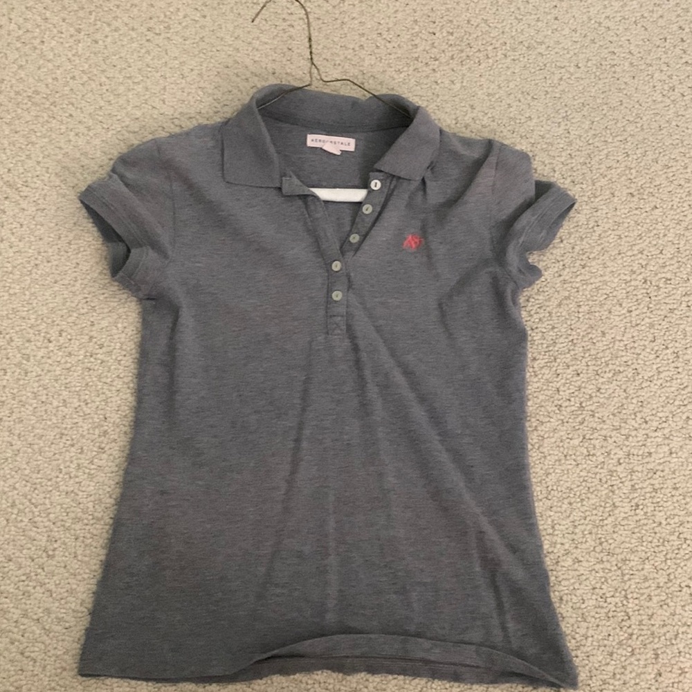 Aeropostal collared shirt, gray and barely worn